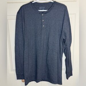 Fresh Clean Threads Men's XL Tall gray long sleeve Henley Shirt